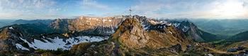 Panoramablick vom Entschenkopf auf die Allgäuer Alpen