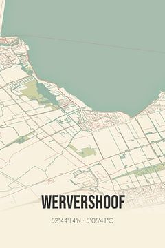 Vintage landkaart van Wervershoof (Noord-Holland) van Rezona