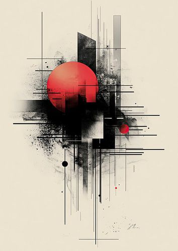 Un portrait en rouge et noir