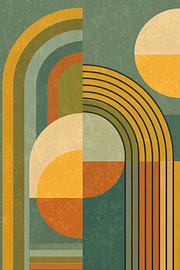 Abstract geometric composition in warm retro colours (Part 2) by STUDIO ARTSY