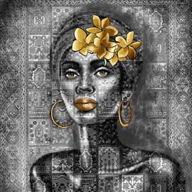 Mach es möglich in Schwarz/Weiß & Gold von KleurrijkeKunst van Lianne Schotman