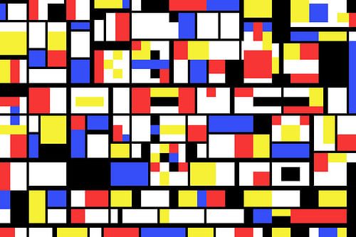 Piet Mondrian style abstract and non-figurative