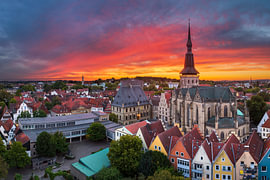 Luftaufnahme der Altstadt von Osnabrück, Deutschland von Michael Abid