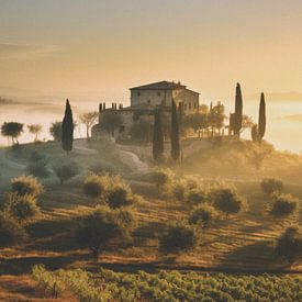 Sun kissed Tuscany in the early morning by Harmen Mol