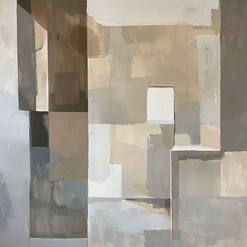 Abstract in taupe en bruin