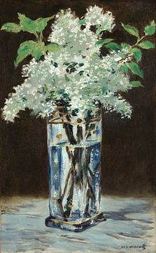 Weißes Flieder in einer Kristallvase, Édouard Manet