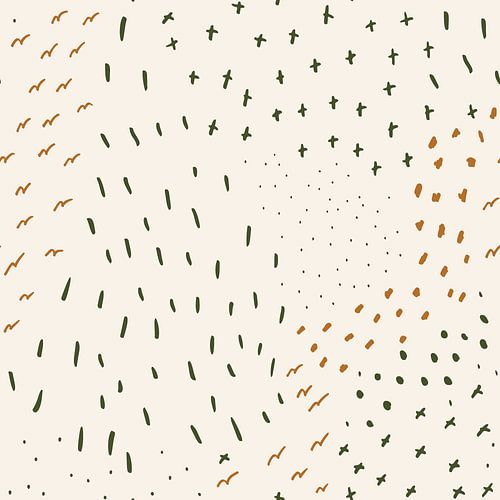 Lignes, points et croix en pastel et néon, ocre et vert