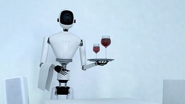 Een robot serveert wijn van Rainer Zapka