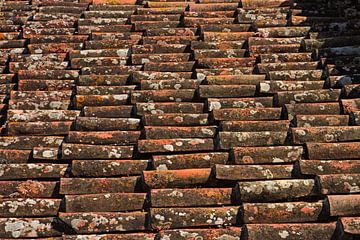 Oude dakpannen op een huis in Portugal van WeltReisender Magazin