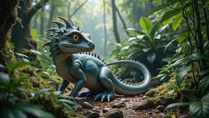 Fantasy Wall Art: SOLITARIUS – A Small Dinosaur Alone in the Jungle