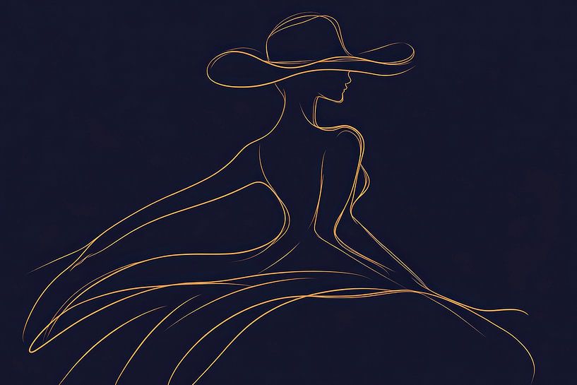 Elegant lines of the lady in the hat by Poster Art Shop
