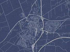 Carte de Meppel en bleu royal sur De Kaartenwinkel