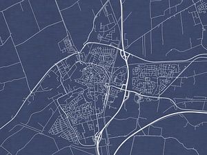 Carte de Meppel en bleu royal sur Map Art Studio