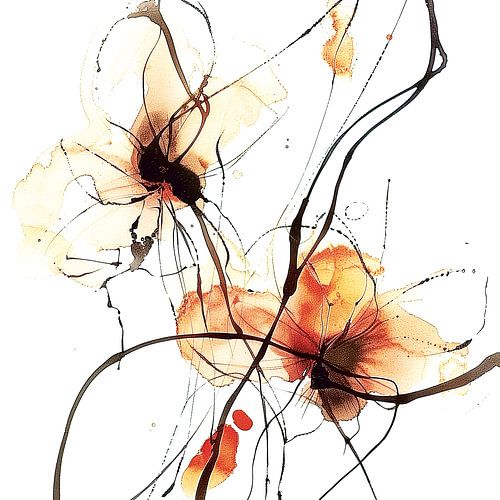 Danse des fleurs à l'aquarelle avec des transitions de teintes douces