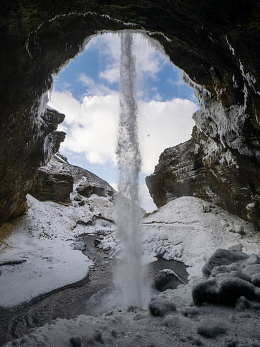 Kvernufoss en hiver.