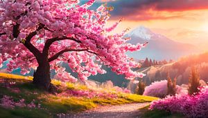 Landschaft mit Blumen