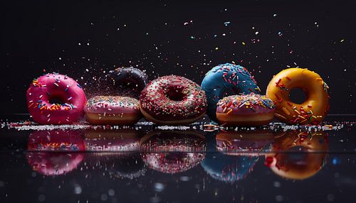 Gekleurde donuts panorama
