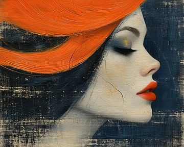 Vrouw Oranje Modern | Tangerine Dreamline van Kunst Kriebels
