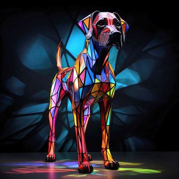 Coloured glass dog by ARTemberaubend