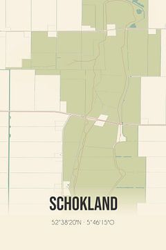 Vieille carte de Schokland (Flevoland) sur Rezona