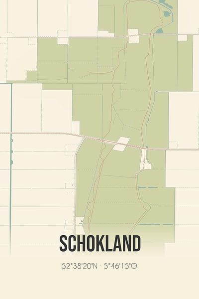 Vintage map of Schokland (Flevoland) by Prints of Place