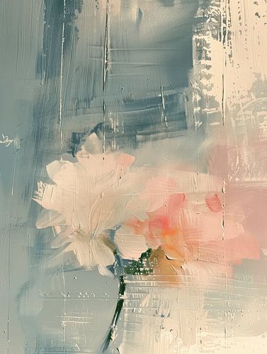 Fleur aux couleurs pastel, moderne et abstraite dans le style japonais
