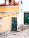 Lissabon Portugal Reisefotografie - die grüne Tür in Alfama von Raisa Zwart Miniaturansicht