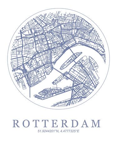 Plattegrond Rotterdam Centrum Blauw