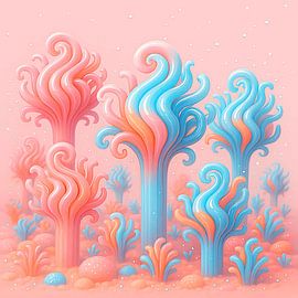Candycloud Jungle in Bubblegum Dreamscape van Isabelle Vogelaar