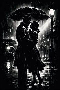 Mitternächtliche Umarmung im Regen von Dodik Hariyono