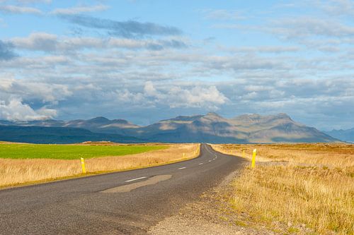 Empty Route 54 in West Iceland