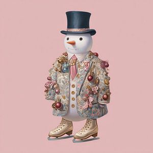 Schneemann mit Weihnachtskugeln Mantel