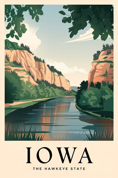 Iowa Vintage Reisposter van Poster Art Shop
