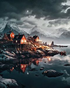 Fjord am Abend