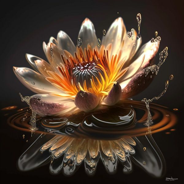 Blumen mit Wasser von Gelissen Artworks