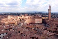 Uitzicht op Siena Piazza del Campo italië 