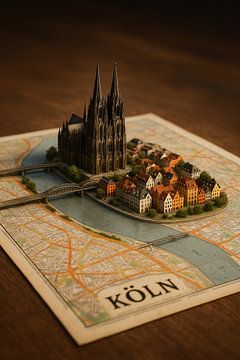 Keulse Dom 3D Pop-Up Kaart - Kölner Dom Muur Art