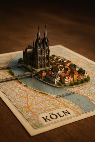 Keulse Dom 3D Pop-Up Kaart - Kölner Dom Muur Art
