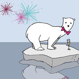 Eisbär mit Champagner von Cato Duys