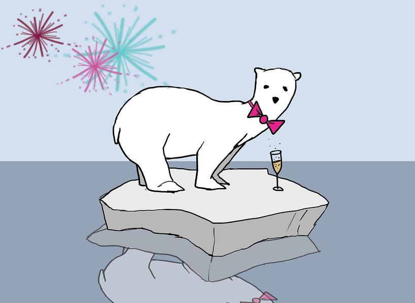 Eisbär mit Champagner von Cato Duys