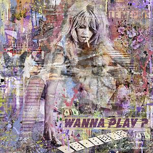 Wanna play ? Mixed media with Brigitte Bardot van Dennisart Fotografie