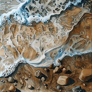 Küste Wellen Sand Steine Gischt dynamisch traumhaft Szene