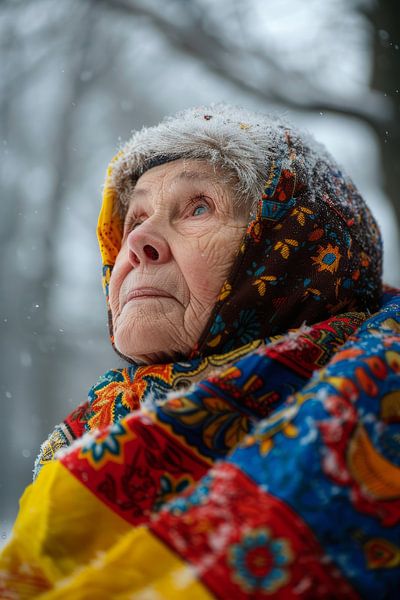 AI portrait with colours of Ukrainian flag by Egon Zitter