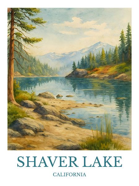 Betoverend Shaver Lake, Californië Print van Robert Swaine