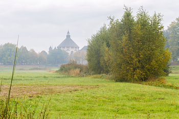 The neo-Byzantine St. Catherine's Church (Sint-Cathrien) in 's-Hertogenbosch. View from the nature r