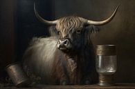 Stilleben Schottischer Highlander von Digitale Schilderijen Miniaturansicht