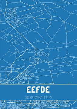Blaupause | Karte | Eefde (Gelderland) von Rezona