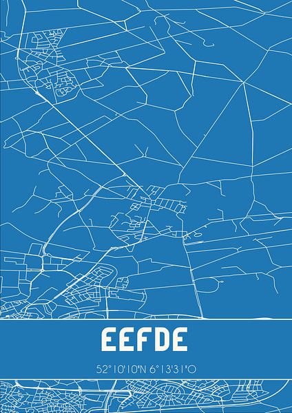 Blueprint | Carte | Eefde (Gueldre) par Affiches de lieux