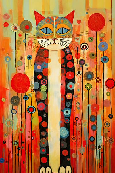 Abstraktes Porträt einer Katze von Bert Nijholt