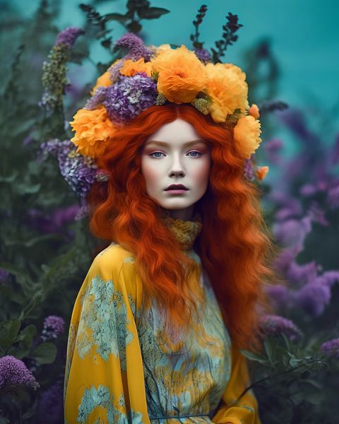 Digitales Kunstporträt &quot;Ich liebe die Natur&quot; von Carla Van Iersel
